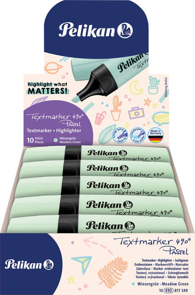 Pelikan marqueur de texte 490 - surligneur - vert pastel - 10 pièces