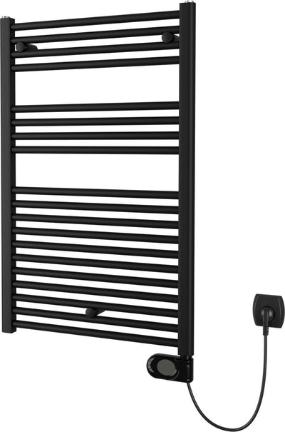 Sèche-serviettes électrique Plieger Elba - Sèche-serviettes - avec thermostat à horloge - 94,2 cm x 50 cm - 500 watts - noir mat