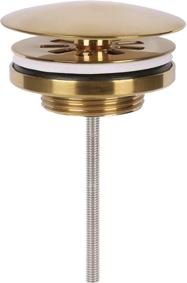 Bouchon de vidange Differnz or mat - toujours ouvert - ø 72 mm - avec vis