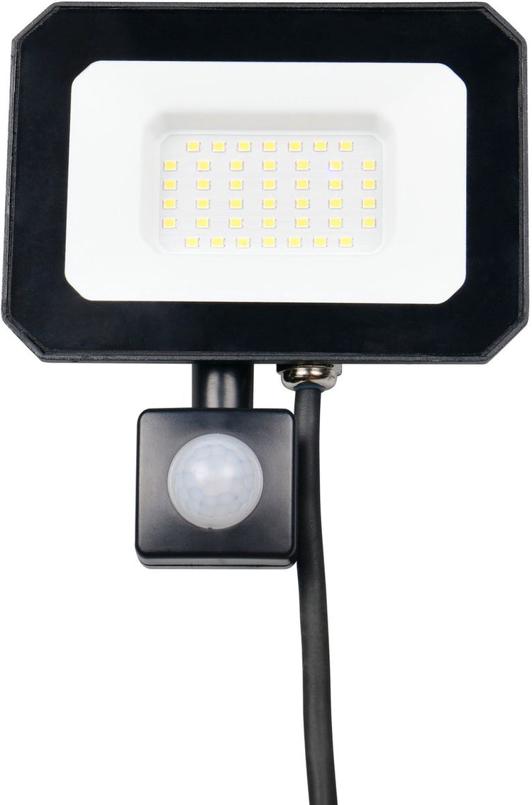 Rl vis ta lumière réalité funchal - applique murale - noir mat - incl. 1x SMD 30 W - détecteur de mouvement - montage mural - ne convient pas pour variateur externe - inclinable - 4000k - éclairage extérieur - ip44