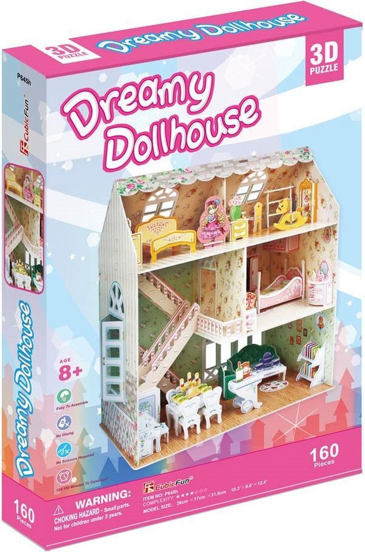 Puzzle 3D amusant et cubique, maison de poupée rêveuse - 160 pièces - jouets.