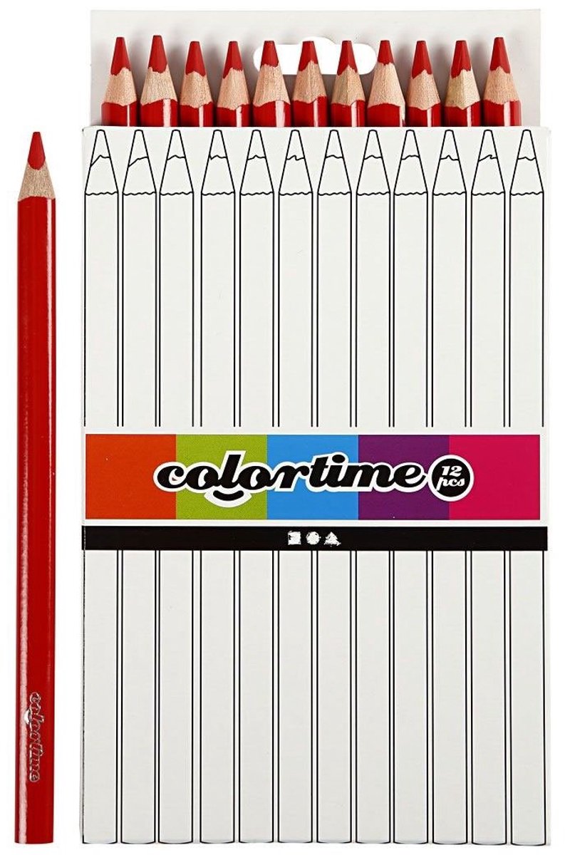 Crayons de couleur jumbo triangulaires - Rouge, 12e.