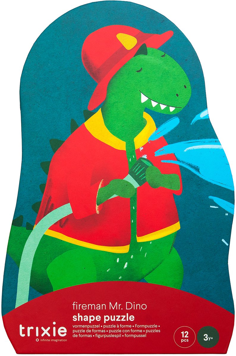 Trixie puzzle forme pompier M. Dino - 12 pièces - puzzle enfant à partir de 2 ans