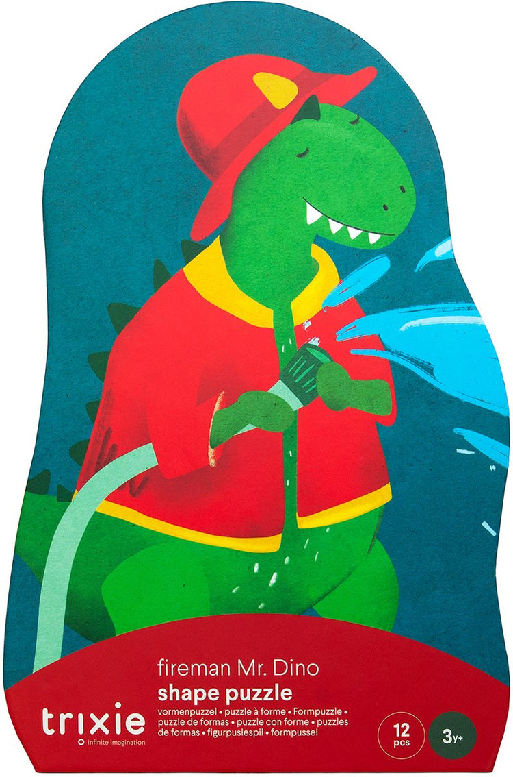 Trixie puzzle forme pompier M. Dino - 12 pièces - puzzle enfant à partir de 2 ans