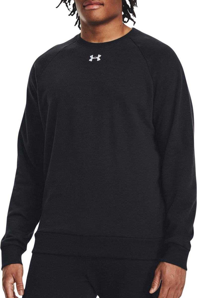 Maillot de sport Under Armour UA Rival Fleece Crew-BLK pour hommes - Noir - Blanc