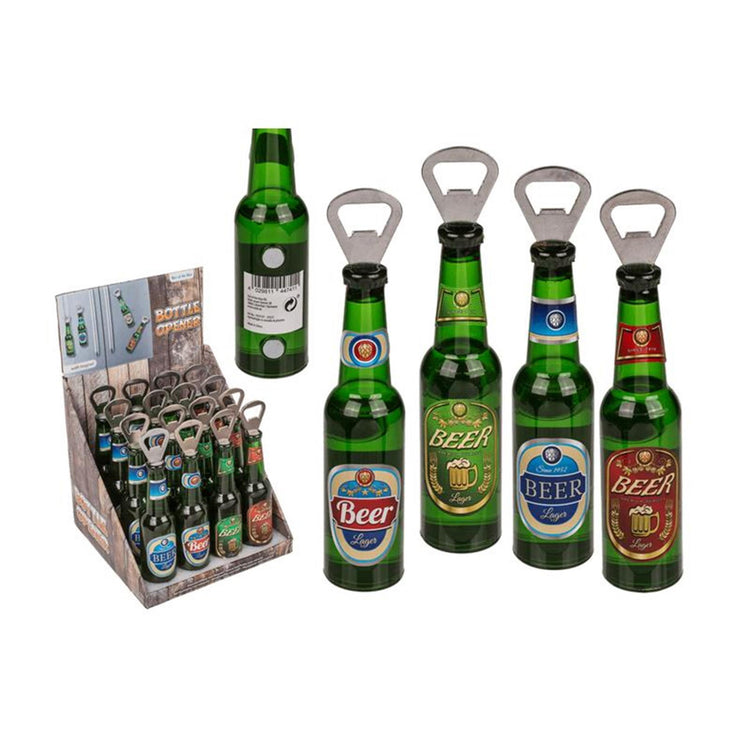 Hors du décapsuleur bleu bouteille de bière avec aimant env. 21 cm