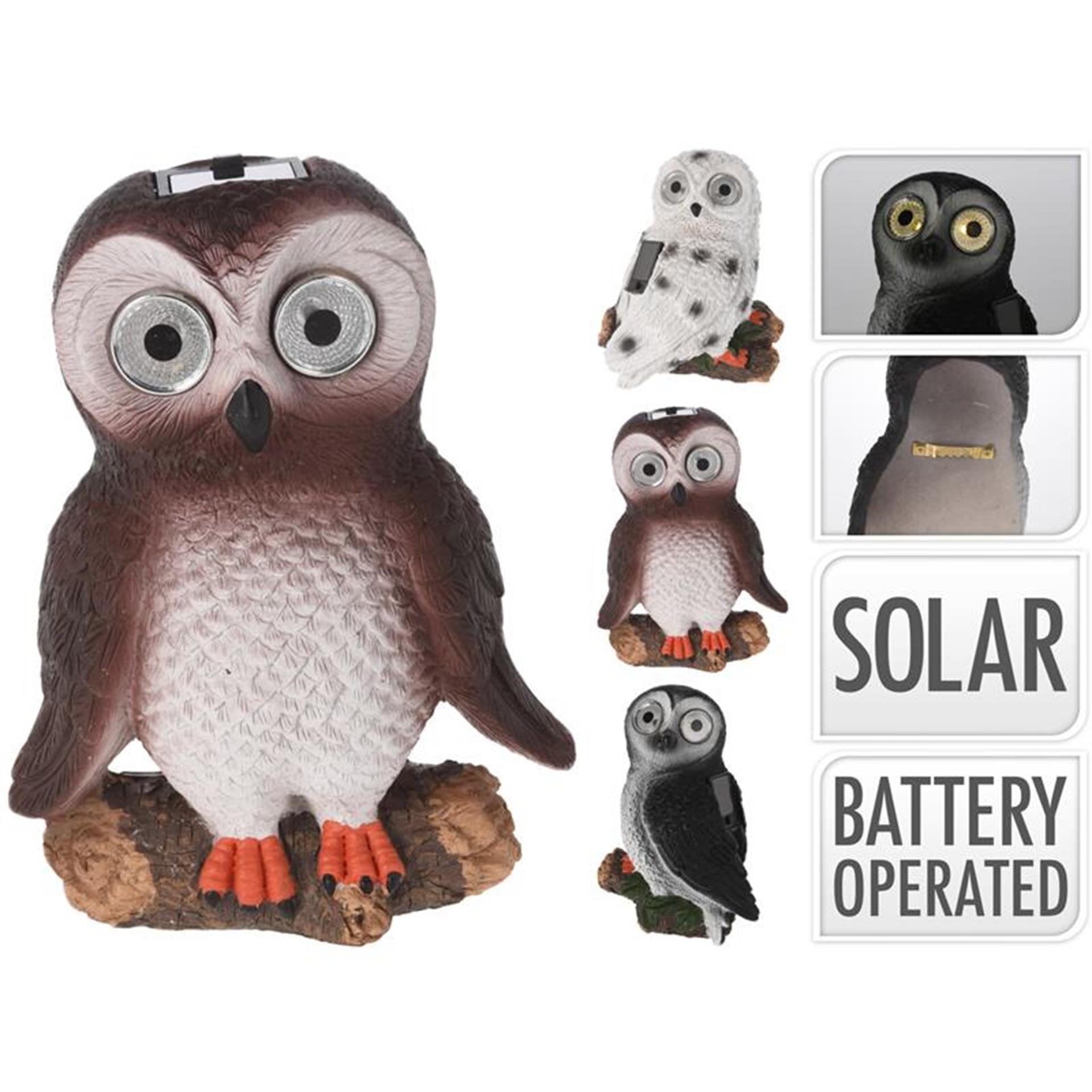 Hibou solaire de jardin Pro 14,5x7x20cm