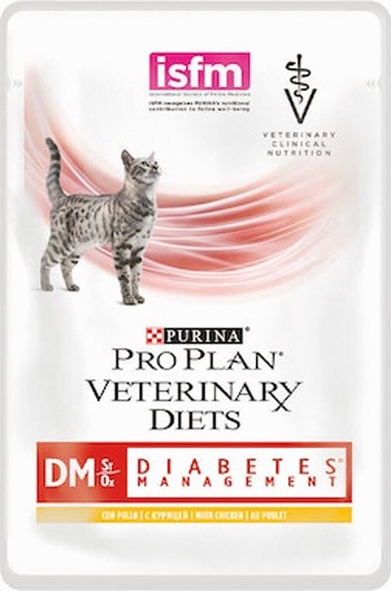 Pro Plan Veterinary Diets Diabète Dm félin - nourriture pour chat - poulet 10x85 g