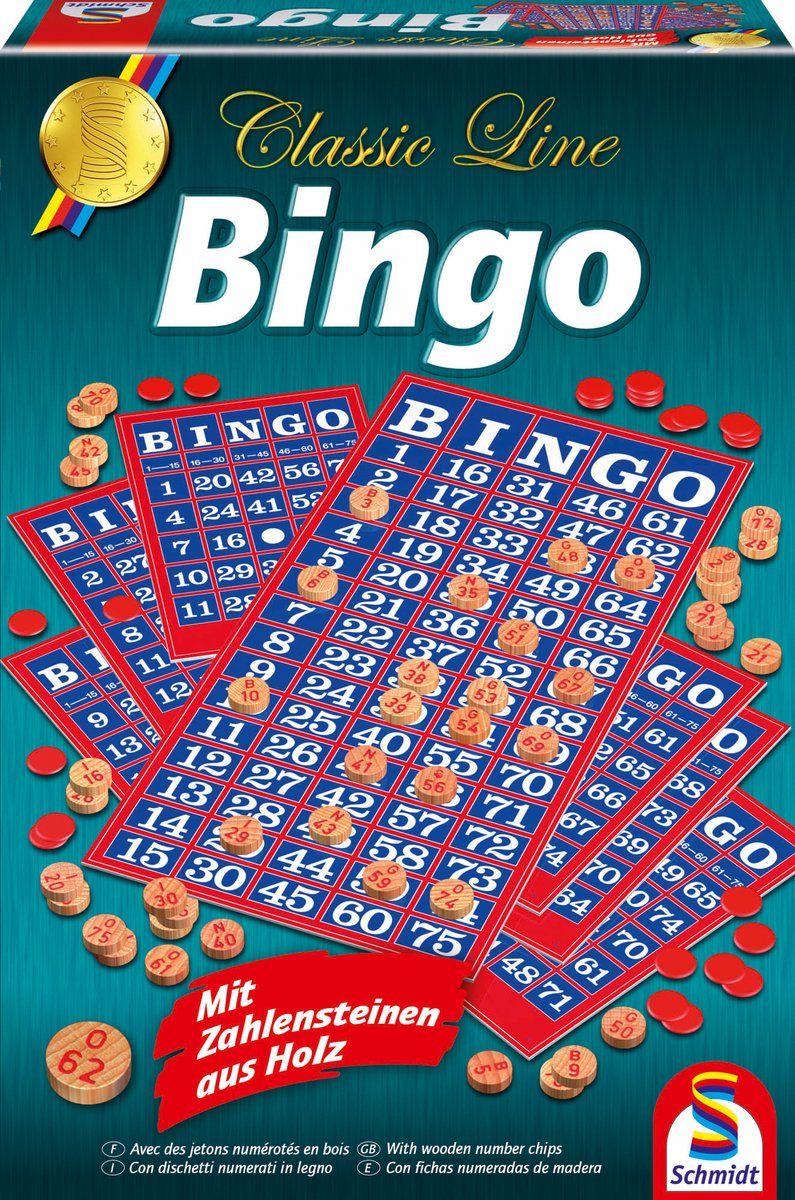 Schmidt spiele schmidt® - bingo - ligne classique - jeu de société - jeu de hasard pour famille et groupes - à partir de 6 ans - 2+ joueurs