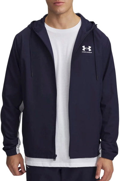 Ensemble de vêtements de sport pour hommes Under Armour UA Rival WVN Coupe-vent-Blu - Midnight Navy - Midnight Navy - Blanc