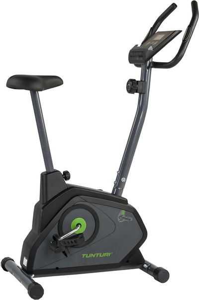 Vélo d'appartement Tunturi cardio fit b30 - vélo de fitness avec 8 niveaux de résistance - support pour tablette - fonction fréquence cardiaque et roues de transport