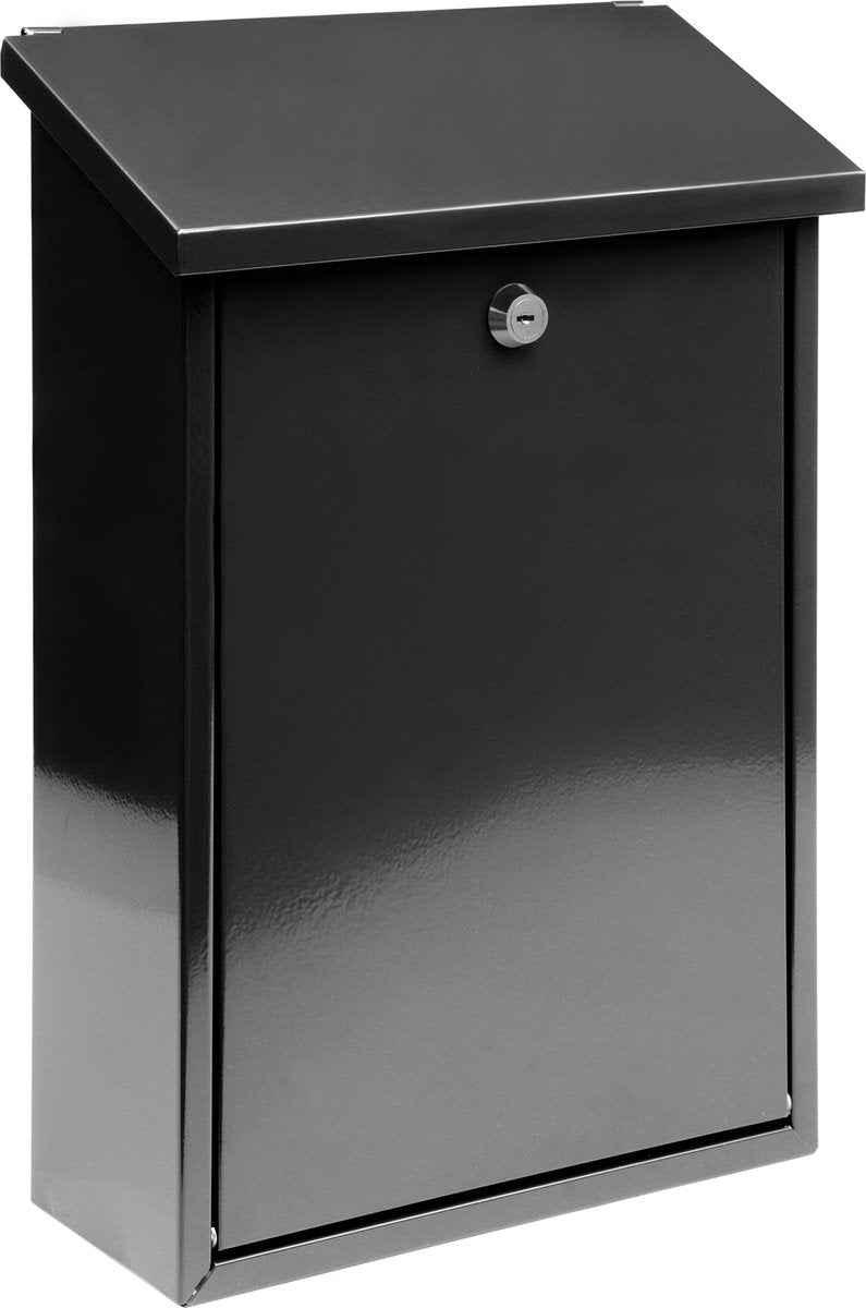 Boîte aux lettres Vorel avec 2 clés - noir brillant - 400x250x100 mm