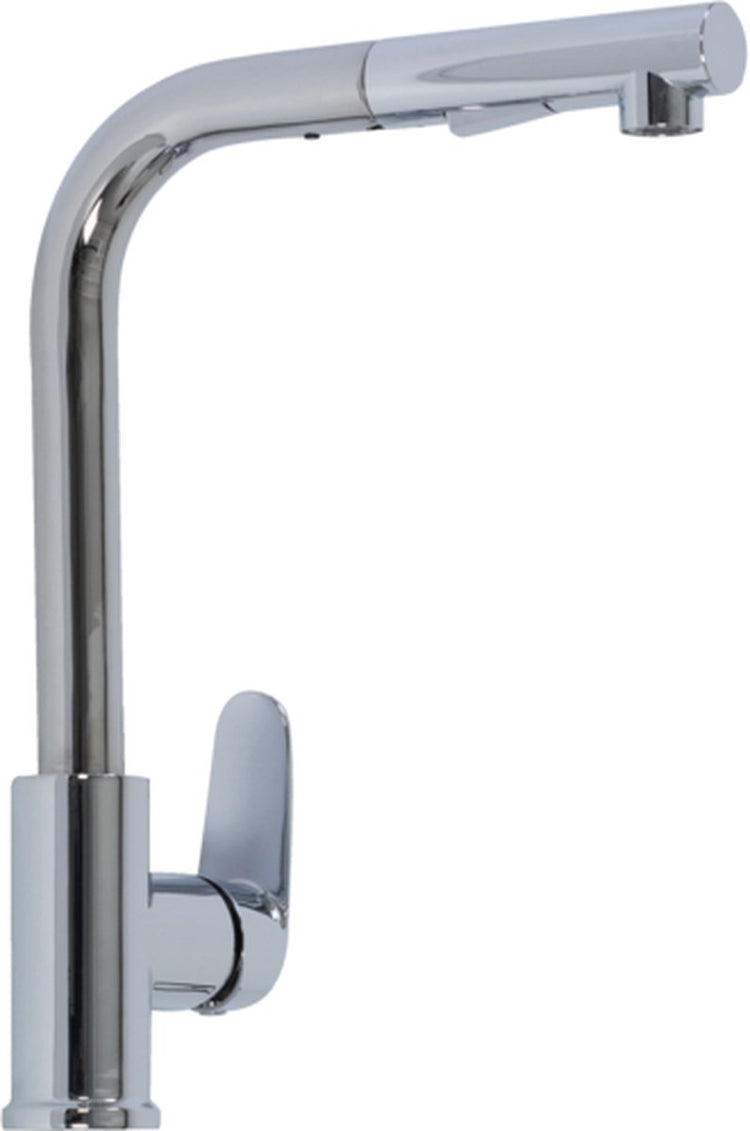 Robinet de cuisine Plieger dour - 1 trou - bec extractible - chrome