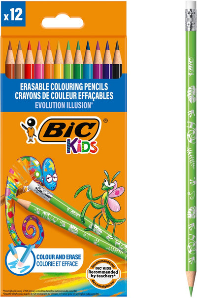 BIC Kids Evolution Crayons de couleur extérieuse, 12e.