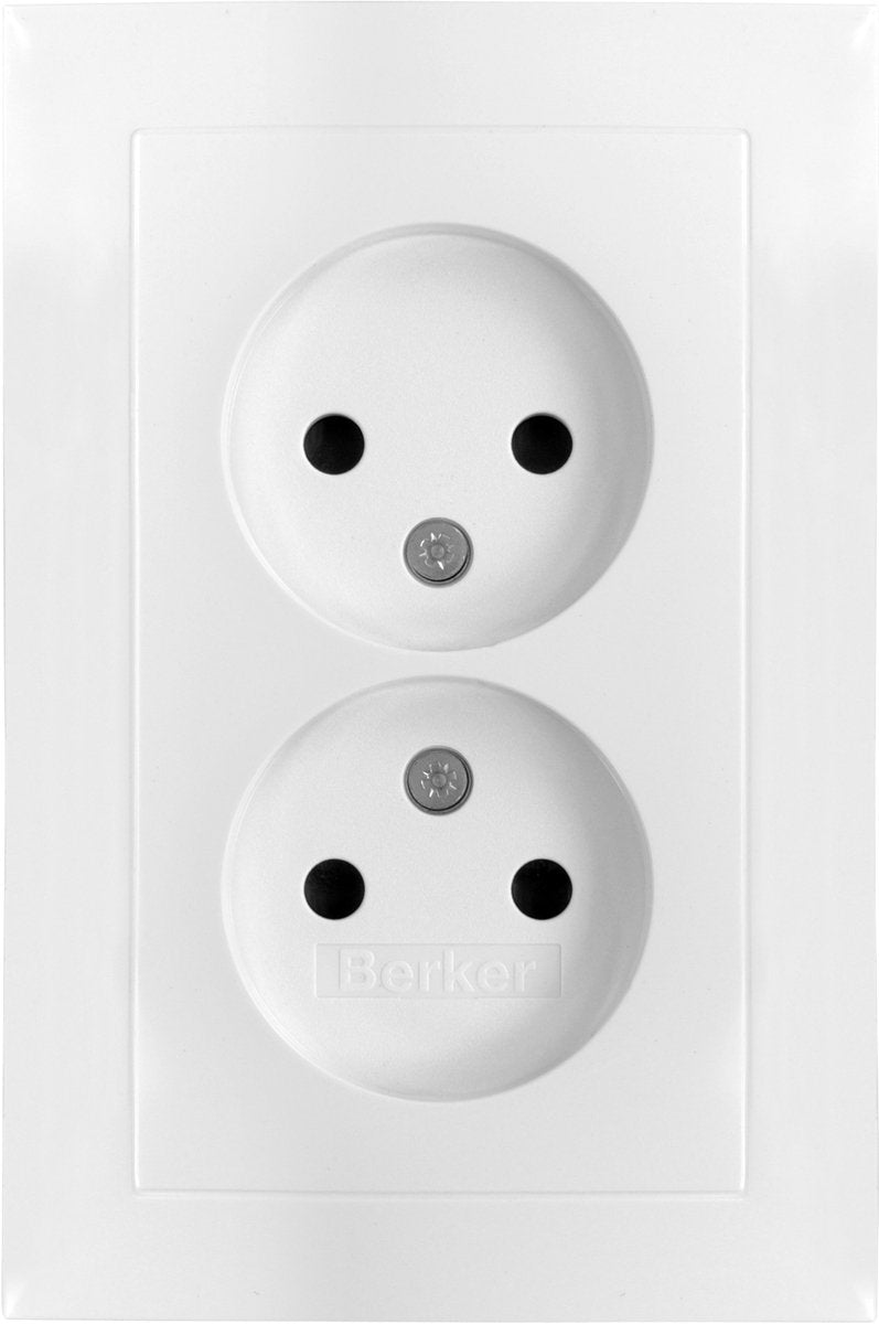 Prise Berker s1 - encastrable - 2 voies - blanc polaire