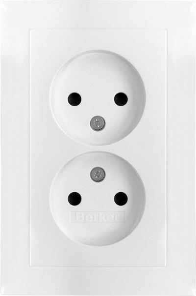 Prise Berker s1 - encastrable - 2 voies - blanc polaire