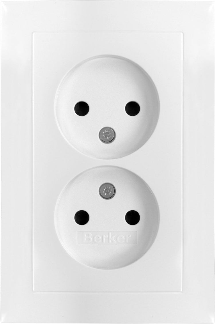 Prise Berker s1 - encastrable - 2 voies - blanc polaire