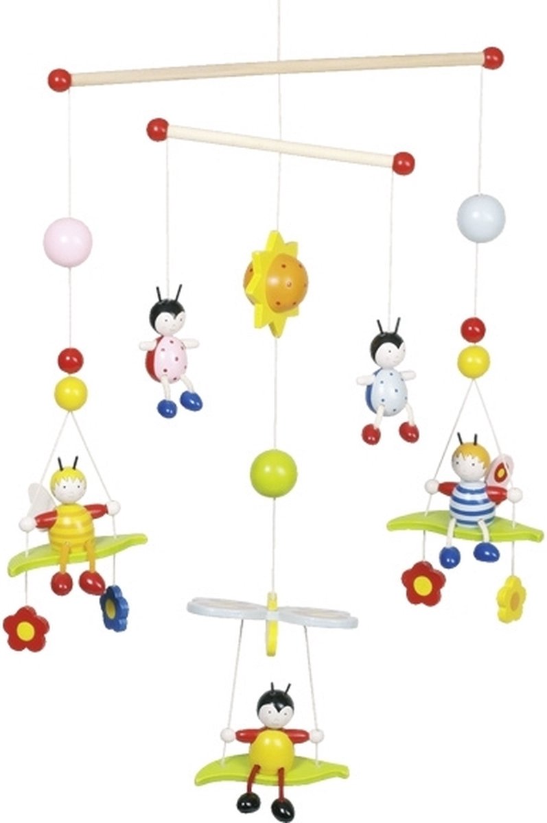 Goki mobile 3d - abeilles et coléoptères - 38x29cm - bois