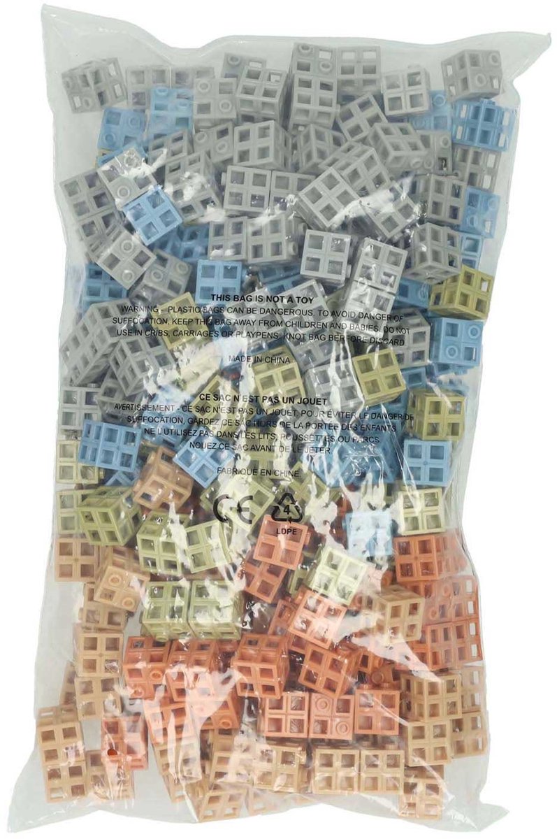 Blocs de grille connectables couleurs naturelles - 300 pcs.