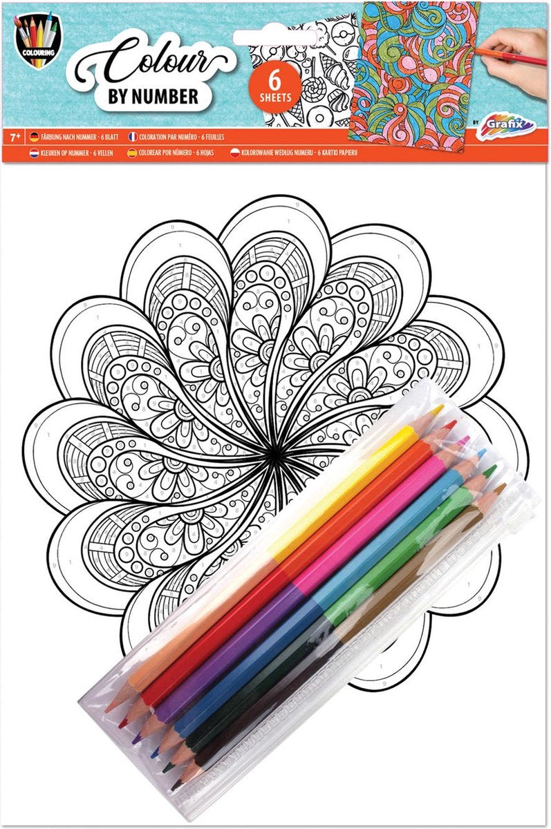 Couleurs par numéro A4 - Mandala