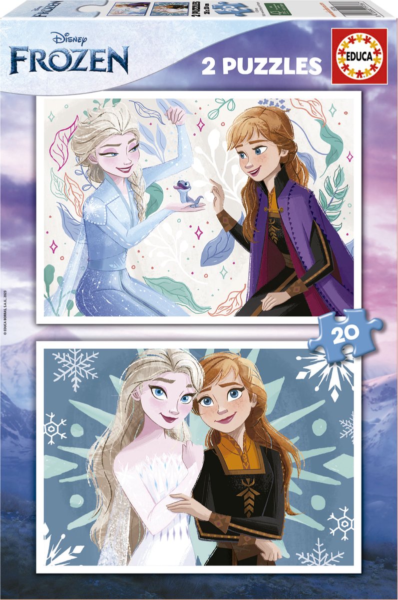 Educa - puzzle - la reine des neiges - 2 x 20 pièces - puzzle pour enfants