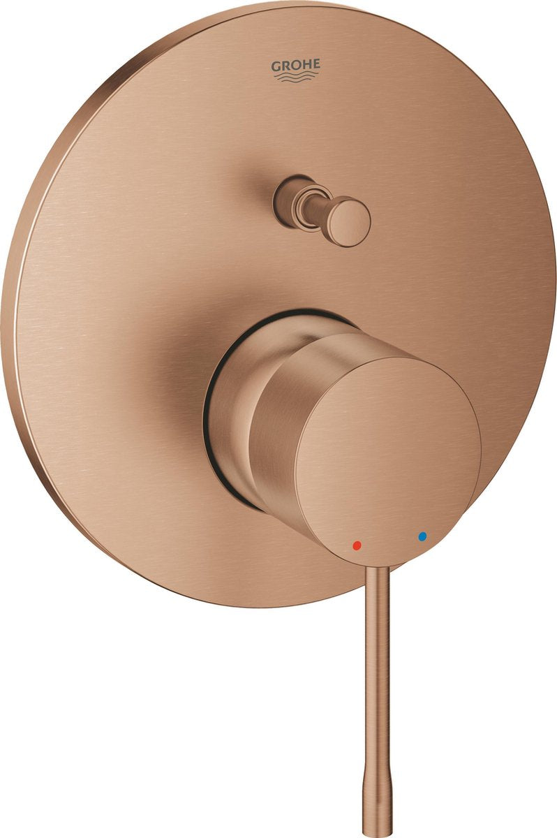 Robinet de douche à encastrer Grohe essence - partie en saillie - 2 sorties - coucher de soleil chaud brossé (bronze mat)