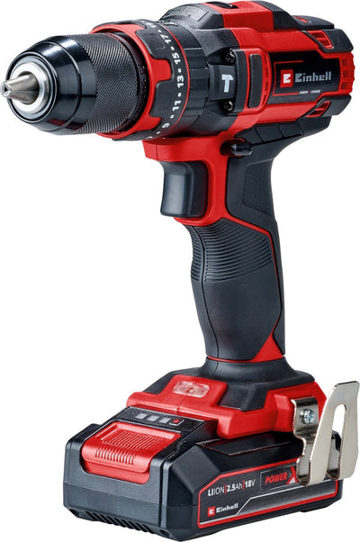 Perceuse-visseuse à percussion sans fil Einhell te-cd 18 44 li-i kit - power x-change - 18 v li-ion - avec fonction impact - 2 vitesses - 44 nm - incl. 1x batterie 2,5 Ah et chargeur