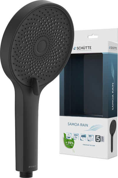 Douchette à main à effet pluie Schütte Samoa - pomme de douche ø 13 cm - 3 positions - noir mat