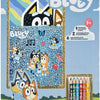 Undercover color block bluey avec crayons de couleur et autocollants