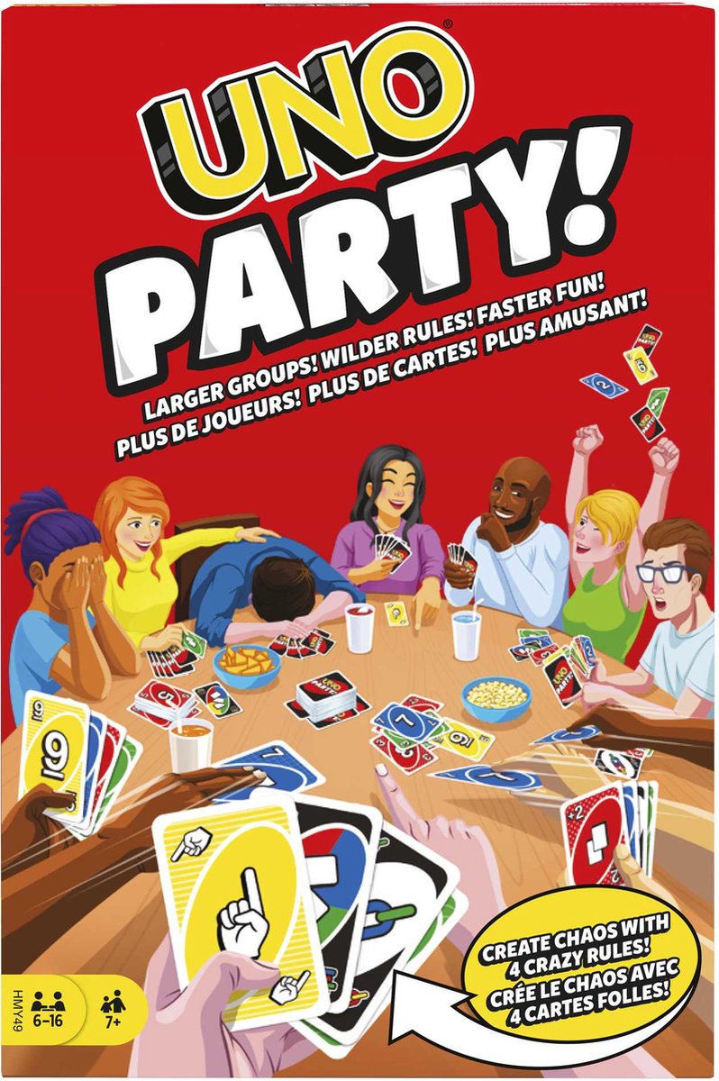 Jeu de cartes de fête Mattel Uno