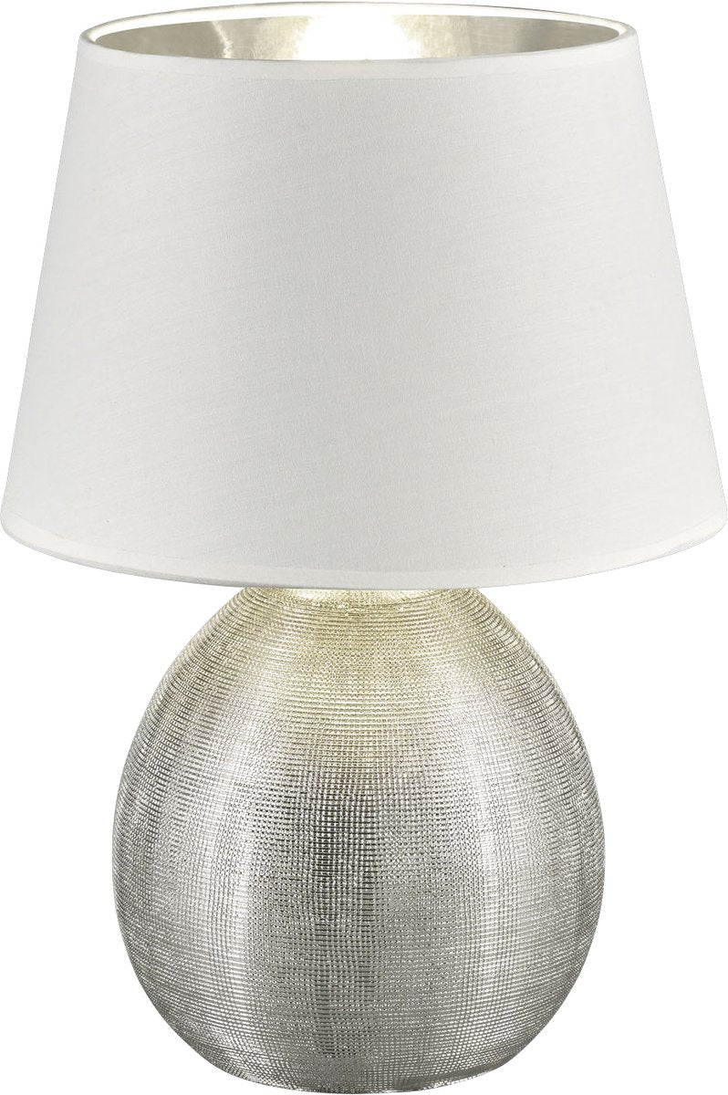 Rl live your light reality louxor - lampe de table - argent - excl. 1x e27 4,9 w - interrupteur à cordon