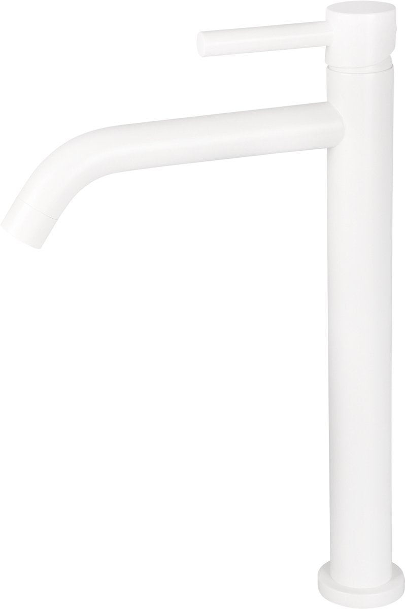 Differnz mitigeur de lavabo haut - courbé - mitigeur froid et chaud - blanc mat
