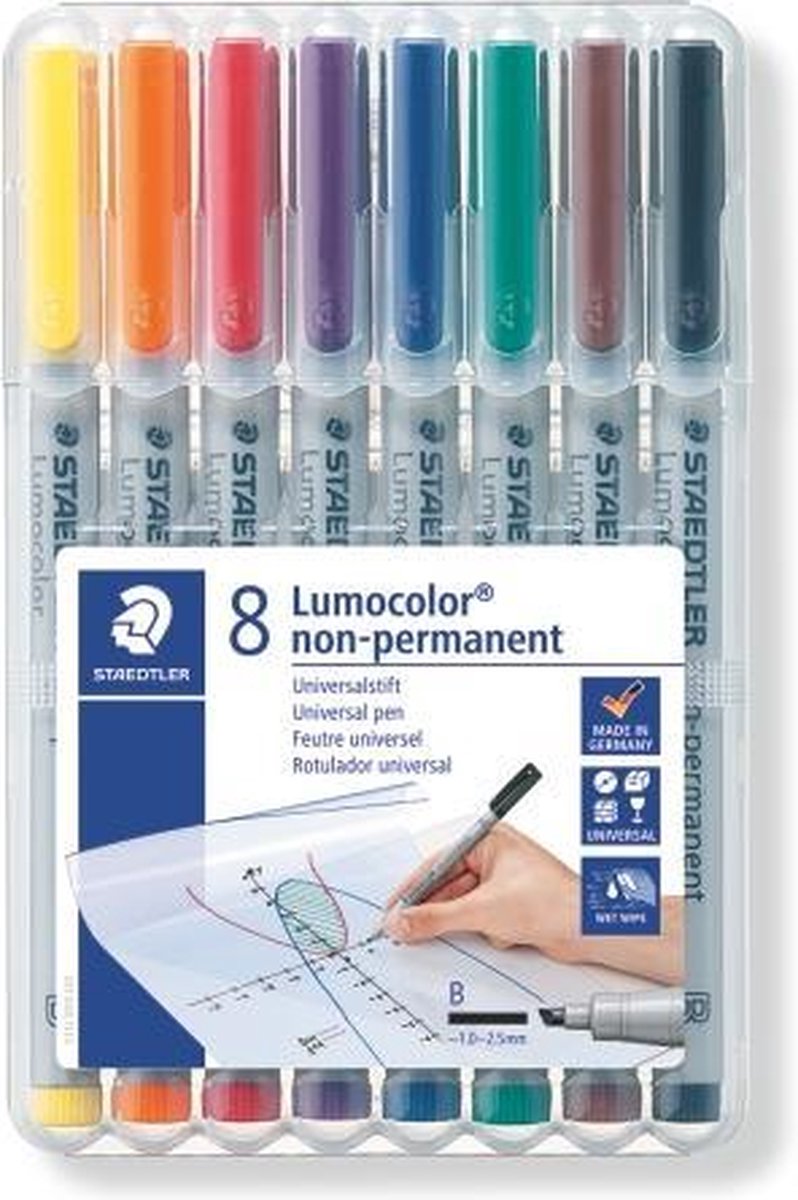 Staedtler lumocolor stylo universel non permanent b 312 - boîte 8 pcs