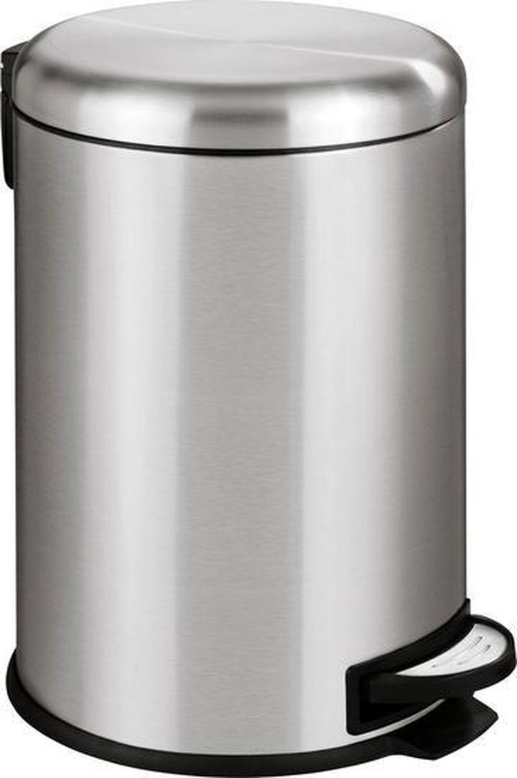 Poubelle à pédale Wenko Leman 20 litres en acier inoxydable mat - couvercle à fermeture facile - poubelle - poubelle - poubelle - poubelle - poubelle