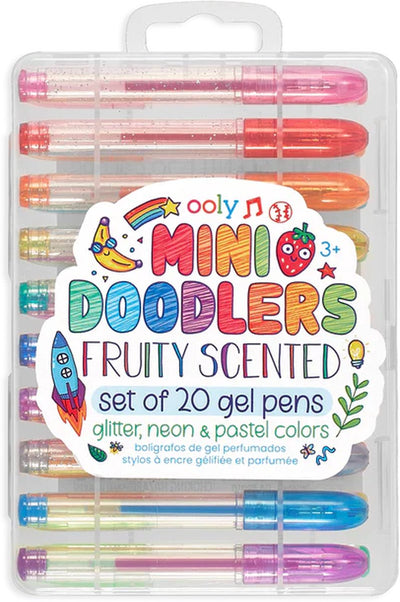 Ooly - mini doodlers - 20 mini stylos gel colorés au parfum de fruits