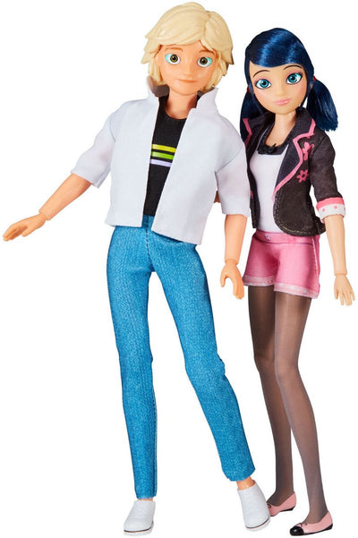 Bandai Ensemble poupée Miraculous Marinette Adrien - 26 cm