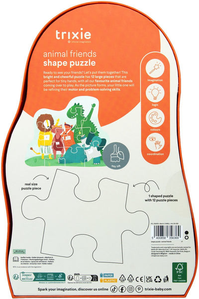 Puzzle forme Trixie amis des animaux - 12 pièces - puzzle enfant à partir de 2 ans