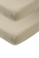 Drap-housse Meyco baby uni - lot de 2 - taupe - 60x120cm