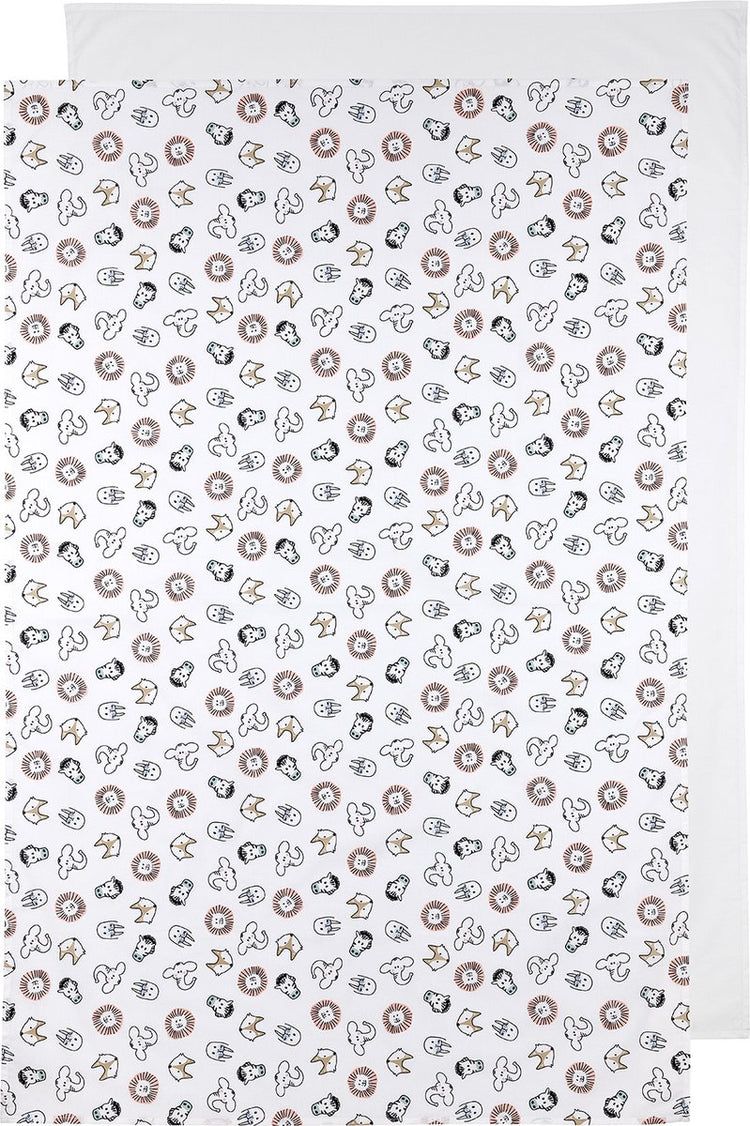 Drap de berceau Meyco baby animal uni - paquet de 2 - blanc - 100x150cm - 0,3 tog