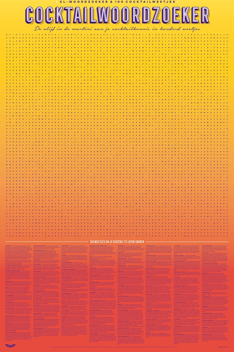 Affiche du jeu Stratier XL - recherche de mots cocktail - 100 faits