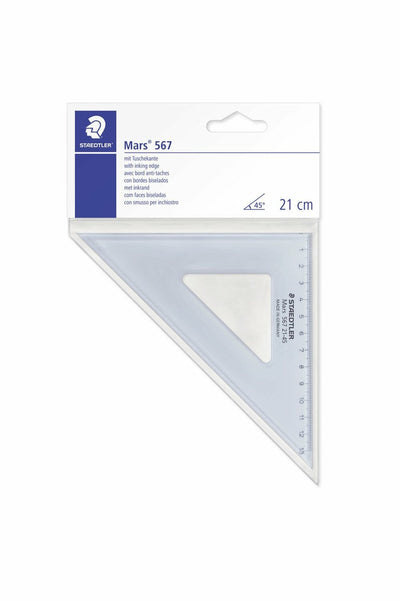 Staedtler - dessin triangle - point zéro sur le coin - 21 cm 45°