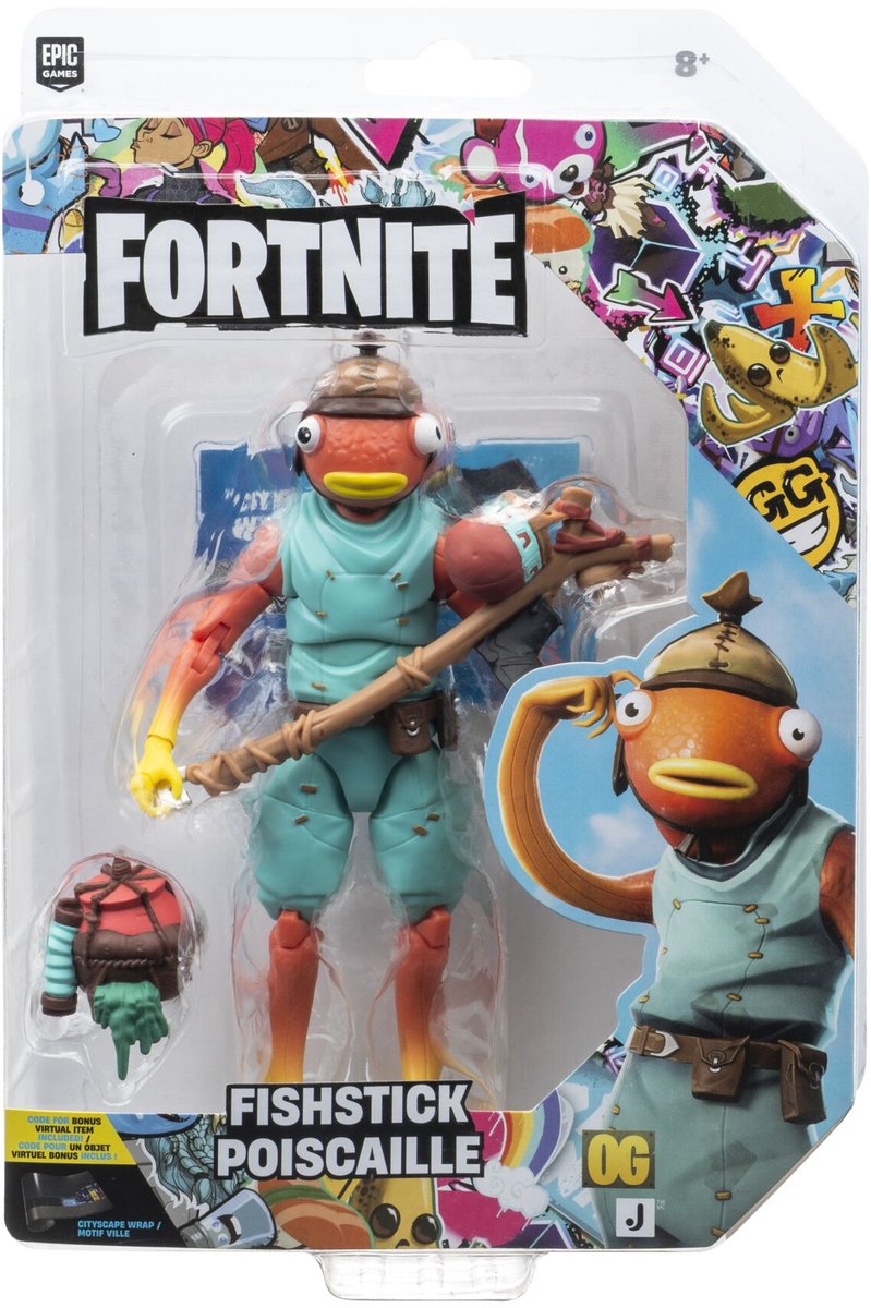 Jazwares fortnite - 1 pack de figurines (série légendaire) bâton de poisson