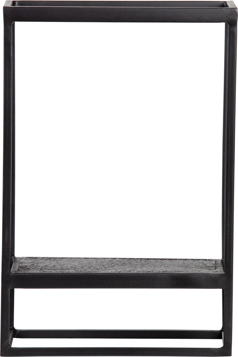 Woood febe support mural de jardin vertical - métal - noir - 60x40x20