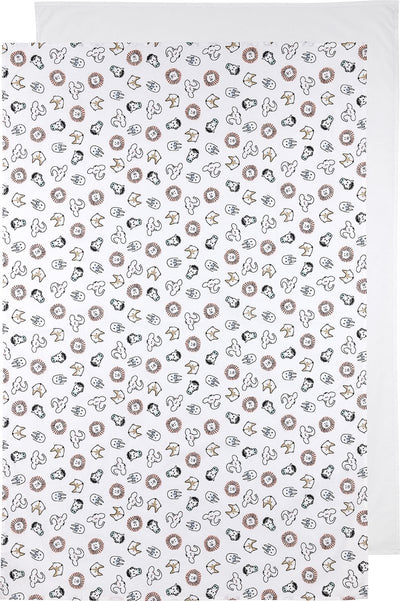 Drap de berceau Meyco baby animal uni - paquet de 2 - blanc - 75x100cm - 0,3 tog