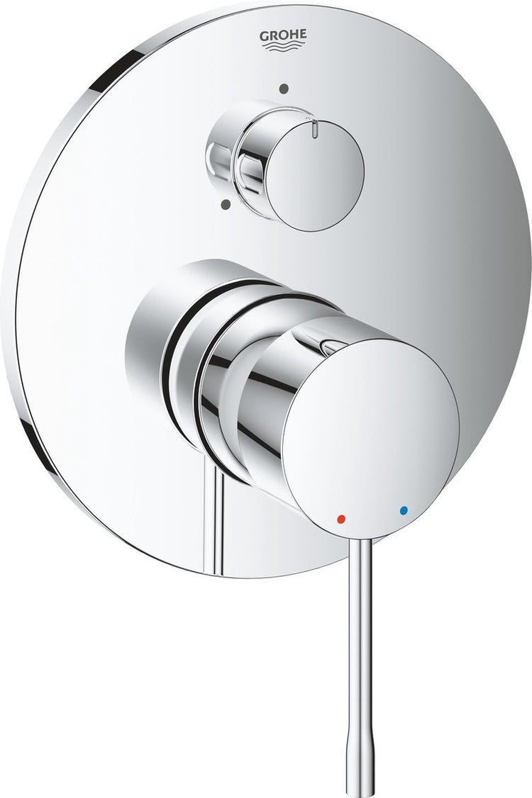 Robinet de douche à encastrer Grohe essence - partie en saillie - inverseur 3 voies - avec option baignoire - chrome