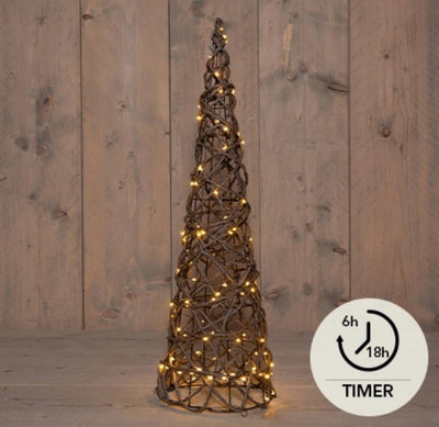 La collection Anna's cône lumineux 100LED classicwarm 60cm fonctionne avec 3 piles AA avec minuterie de 6 heures