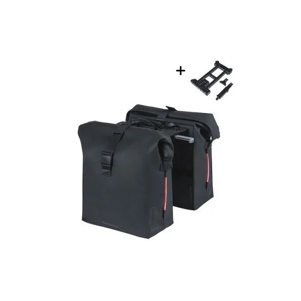 Basil Double Bicycle Bag Soho Nordlicht Mik 41 litre - noir