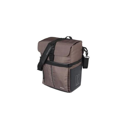 Sac à bicycle de basilic Déplacement des crochets Mik Brown avec casque bak | 15L