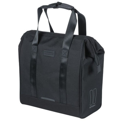 Basil sac grand vélo shopper noir | crochets micro | 23l