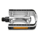 M-Wave Pedal set aluminium avec revêtement antidérapant en caoutchouc argenté